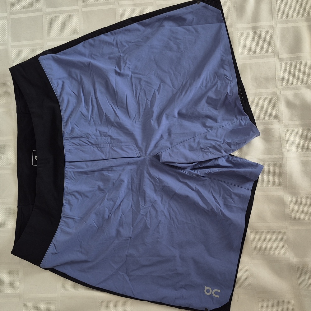 On Running Men's Athletic Shorts in Periwinkle Blue and Black